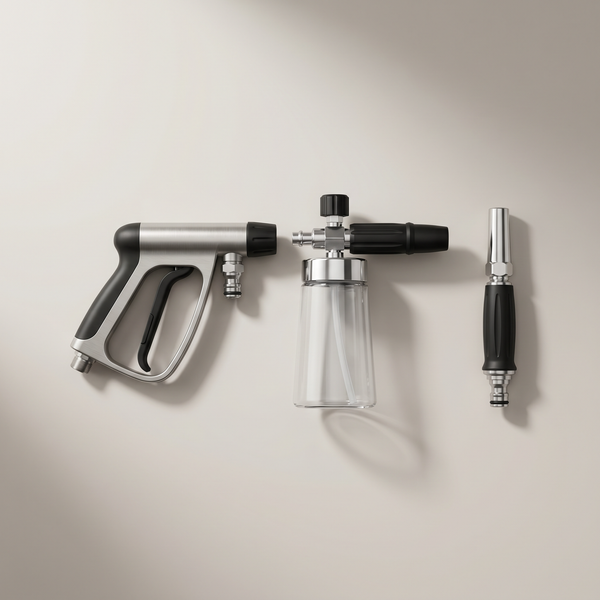 Pressure washing and outdoor cleaning collection - spray gun, foam cannon, hose nozzle