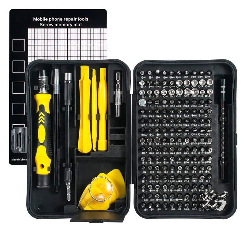Magnetic Screwdriver Set Hand Tool Torx Hex 170 in 1 Screw Driver with 154 Precision Bits Home Computer Phone Repair Tool Box