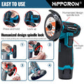 Hippcron 12V Electric Portable Angle Grinder Cordless Polishing Mini Cutting Blade Grinder Machine Lithium Battery Universal