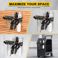 Pressure Washer Gun & Foam Cannon Holder with 1/4 Inch Quick Connector, Wall-Mounted Nozzle Tip & Extension Wand Organizer