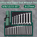 Ultra-Thin Open End Wrench Set 6-27Mm Plum Wrenches Combination Universal Dual Heads Ratchet Spanner Set Car Repairing Tools