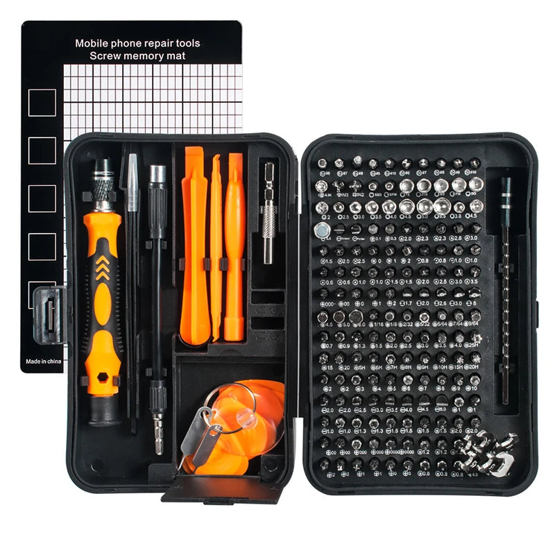 Magnetic Screwdriver Set Hand Tool Torx Hex 170 in 1 Screw Driver with 154 Precision Bits Home Computer Phone Repair Tool Box