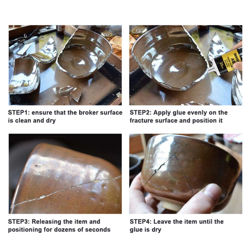 4/25Ml Epoxy Resin AB Glue Waterproof Instant Fast Adhesive Repair Strong Super Liquid Glue for Wood Plastic Metal Glue Welding