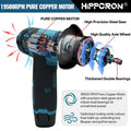 Hippcron 12V Electric Portable Angle Grinder Cordless Polishing Mini Cutting Blade Grinder Machine Lithium Battery Universal