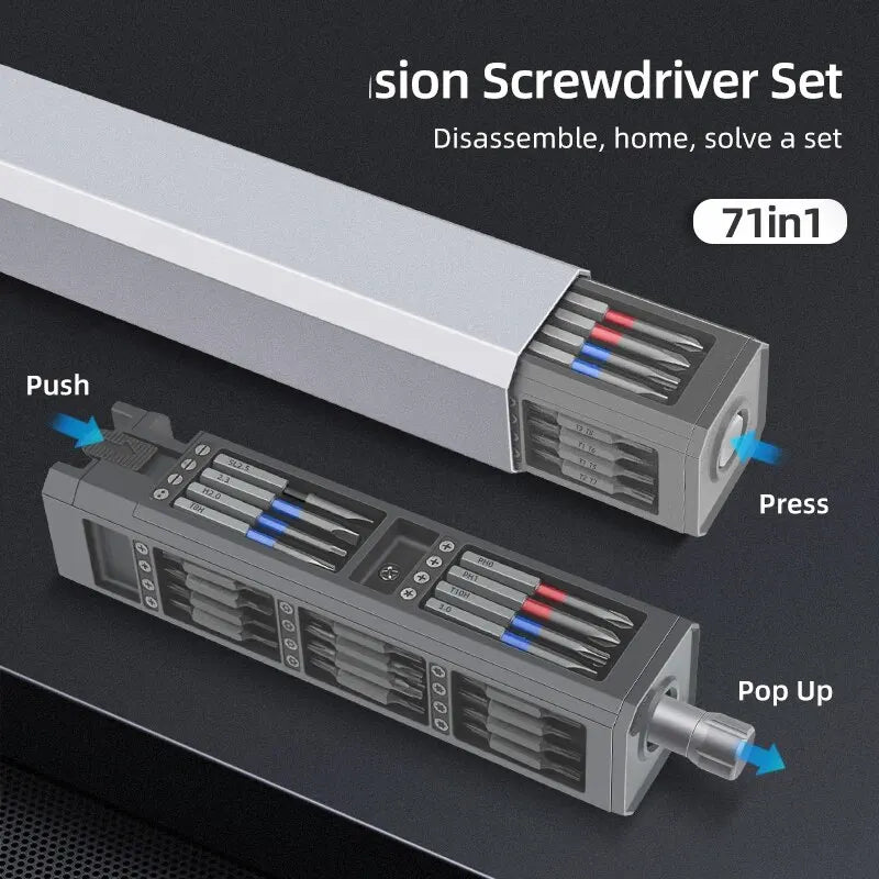 71 in 1 Screwdriver Set Precision Magnetic Screw Driver Bit Professional Multi-Function Repair Tool for Iphone Xiaomi Watch PC