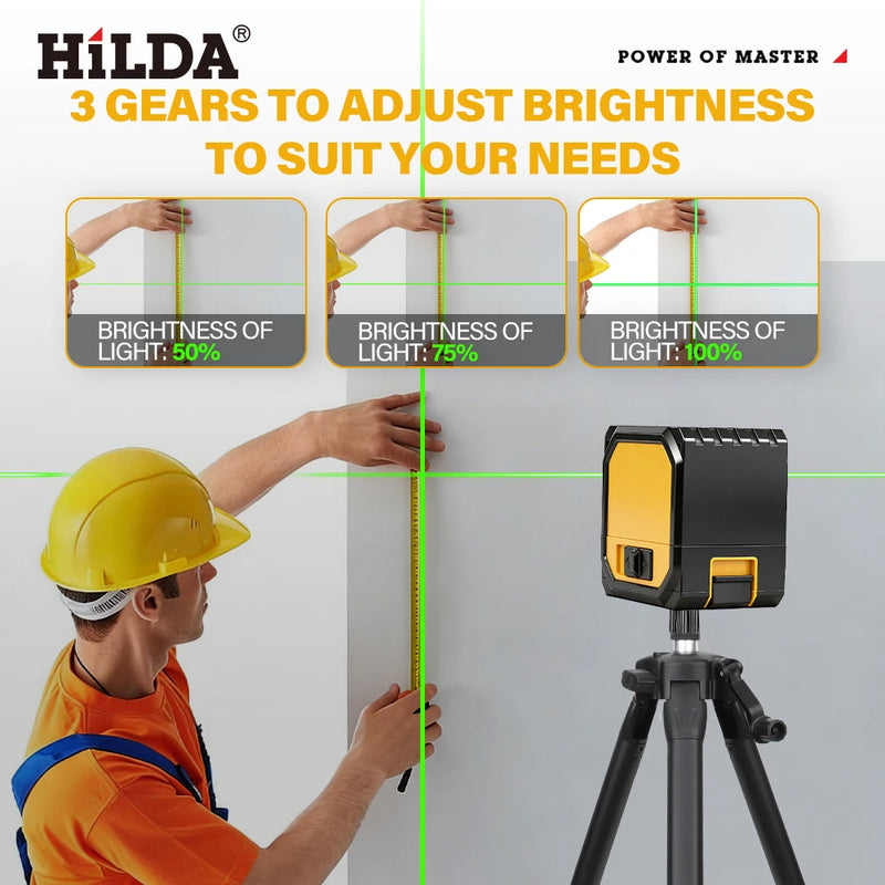 2-Line Green Laser Level Self-Leveling Cross Line, Mini Size USB Charging Convenient to Carry High Visibility Beams