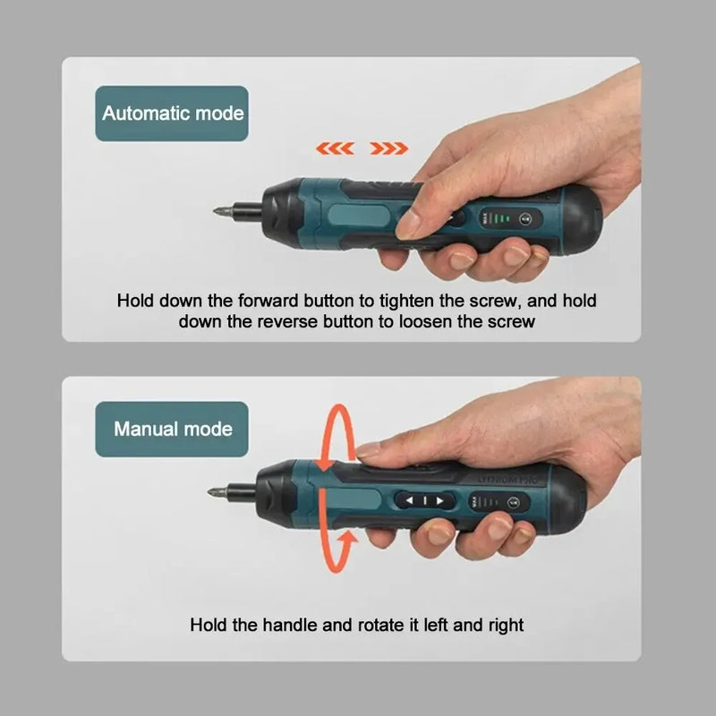 Mini Cordless Electric Screwdriver 1300Mah Rechargeable Adjustment Multi-Function Power Drill Disassembly Torque Repair Tools