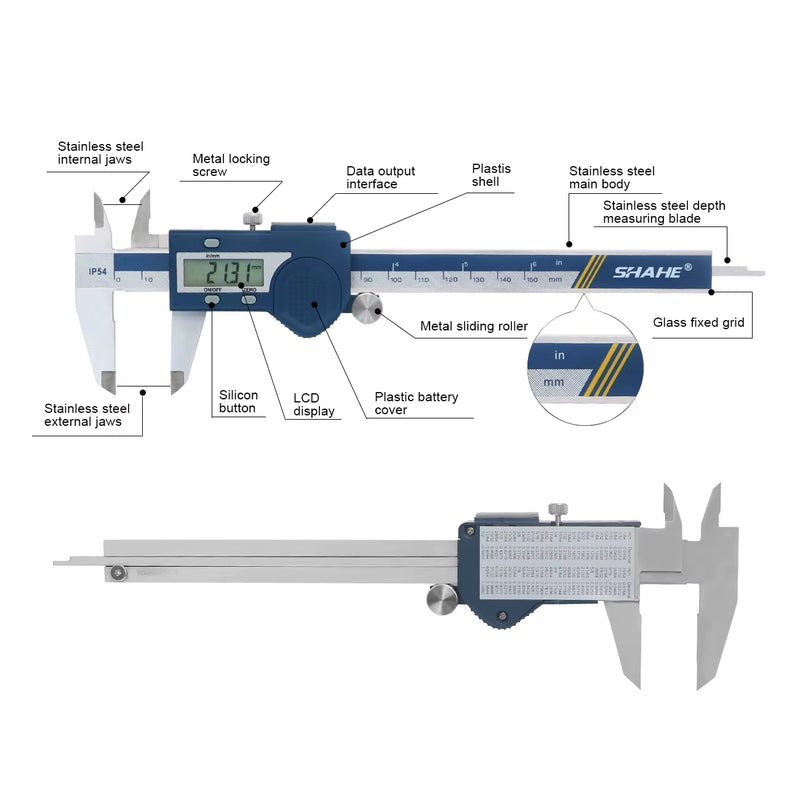 Hardened Stainless Steel Digital Caliper Electronic Vernier Caliper Micrometer Measuring Tools