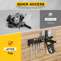 Pressure Washer Gun & Foam Cannon Holder with 1/4 Inch Quick Connector, Wall-Mounted Nozzle Tip & Extension Wand Organizer
