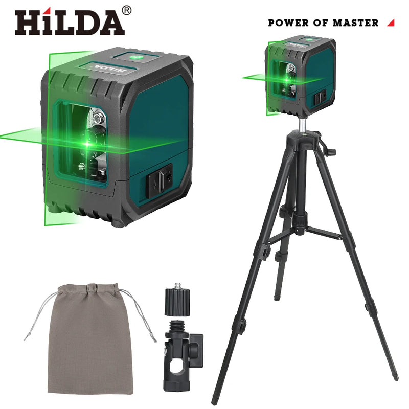 2-Line Green Laser Level Self-Leveling Cross Line, Mini Size USB Charging Convenient to Carry High Visibility Beams