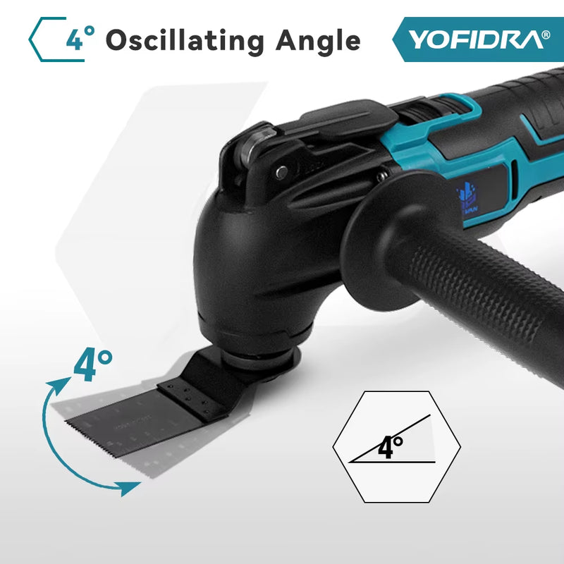 600W Oscillating Multi Function Tool 20000PM Electric Saw Trimmer Cutting Woodworking Power Tool for 21V 18V Battery