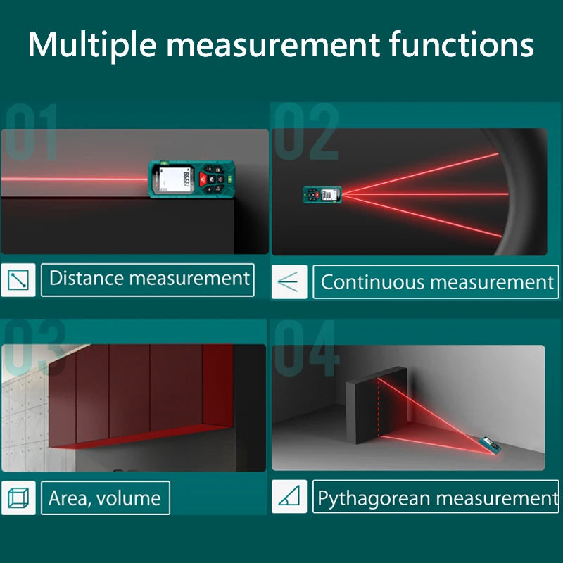 Laser Rangefinder Digital Tape Measure 40M/70M/120M High Precision Laser Distance Meter Digital Roulette Range Finder