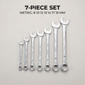 Varnem 7-piece ratcheting combination wrench set - metric sizes 8, 10, 12, 13, 14, 17, 19 mm