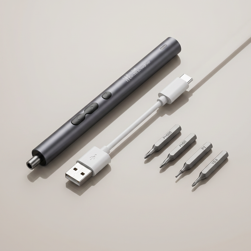 Mini electric screwdriver 6-in-1 - brand studio product photo