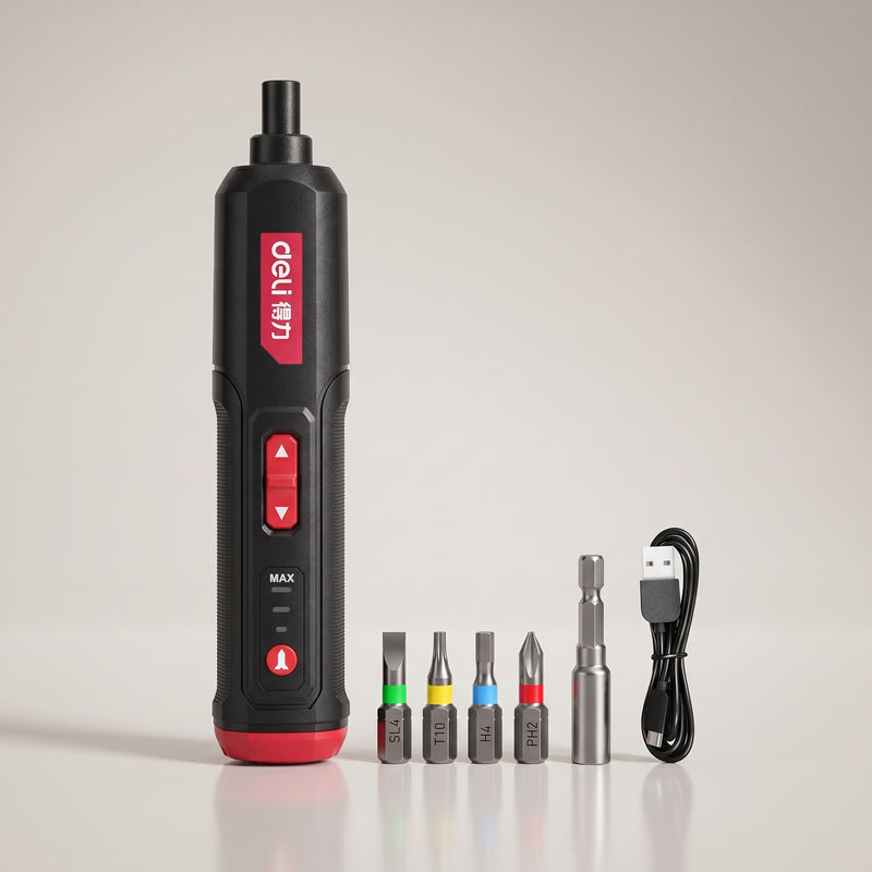 Cordless Electric Screwdriver Set – 4V Rechargeable Power Driver with Torque Control & Bits