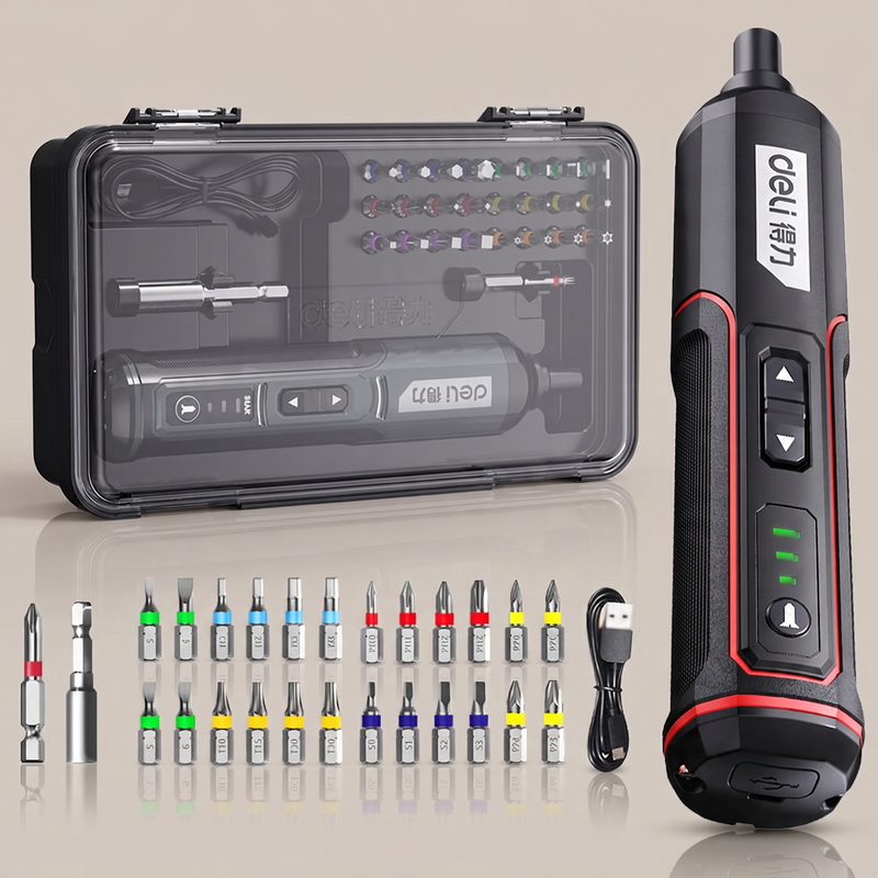 Cordless Electric Screwdriver Set – 4V Rechargeable Power Driver with Torque Control & Bits
