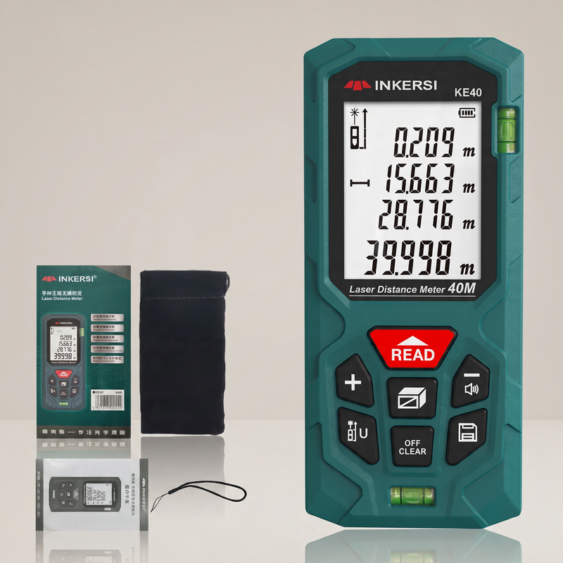 Laser Distance Meter – Rechargeable Laser Tape Measure, 40–120m with Area & Volume