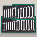 Ultra-Thin Combination Wrench Set – Dual-Head Ratcheting Spanners, Metric 6–27mm