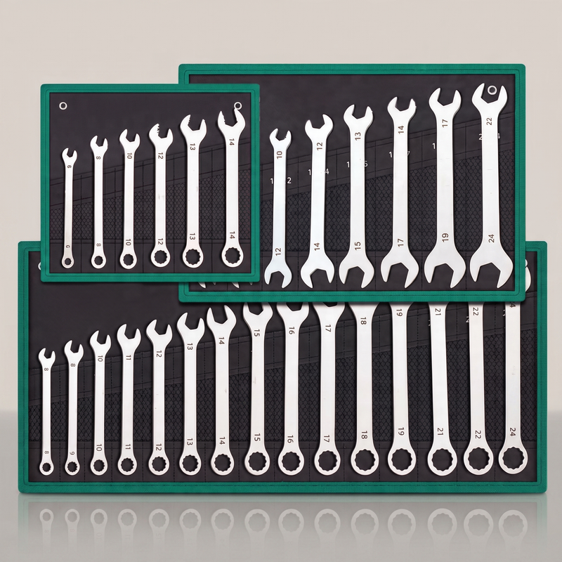 Ultra-Thin Combination Wrench Set – Dual-Head Ratcheting Spanners, Metric 6–27mm
